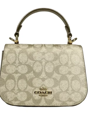 COACH Lysa Top Handle Bag Crossbody Champagne Gold