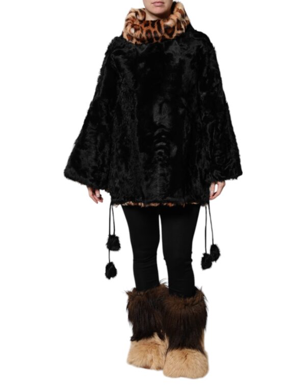 Dolce & Gabbana Black Lamb Fur Short Women Coat Jacket - Image 2