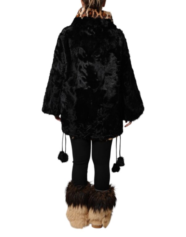 Dolce & Gabbana Black Lamb Fur Short Women Coat Jacket - Image 4
