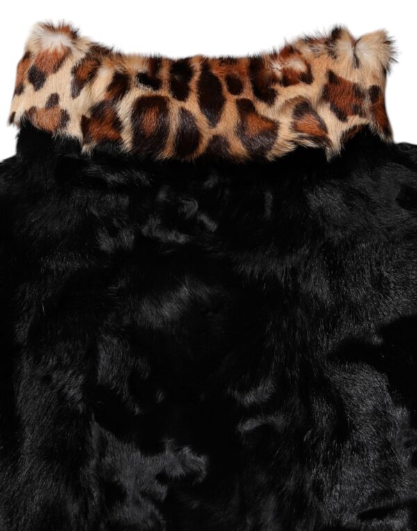 Dolce & Gabbana Black Lamb Fur Short Women Coat Jacket - Image 7