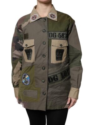 Dolce & Gabbana Military Green Cotton Button Down Jacket