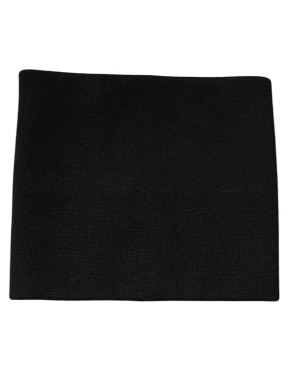 Dolce & Gabbana Black Cashmere Knitted Square Handkerchief Scarf - Image 2