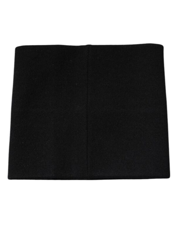 Dolce & Gabbana Black Cashmere Knitted Square Handkerchief Scarf - Image 4
