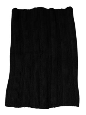Dolce & Gabbana Black Cashmere Knitted Neck Warmer Foulard Scarf