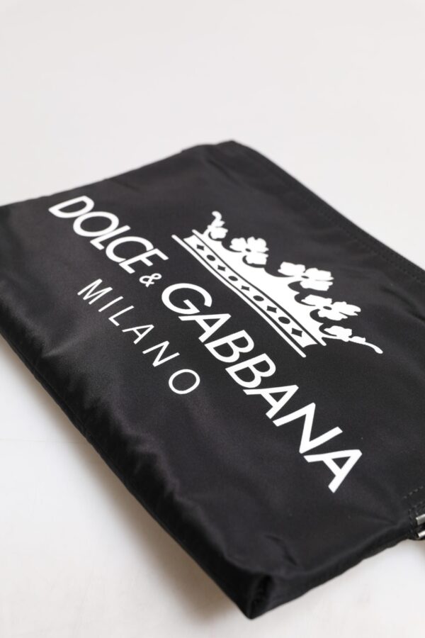 Dolce & Gabbana Black DG Milano Print Nylon Pouch Clutch Bag - Image 5