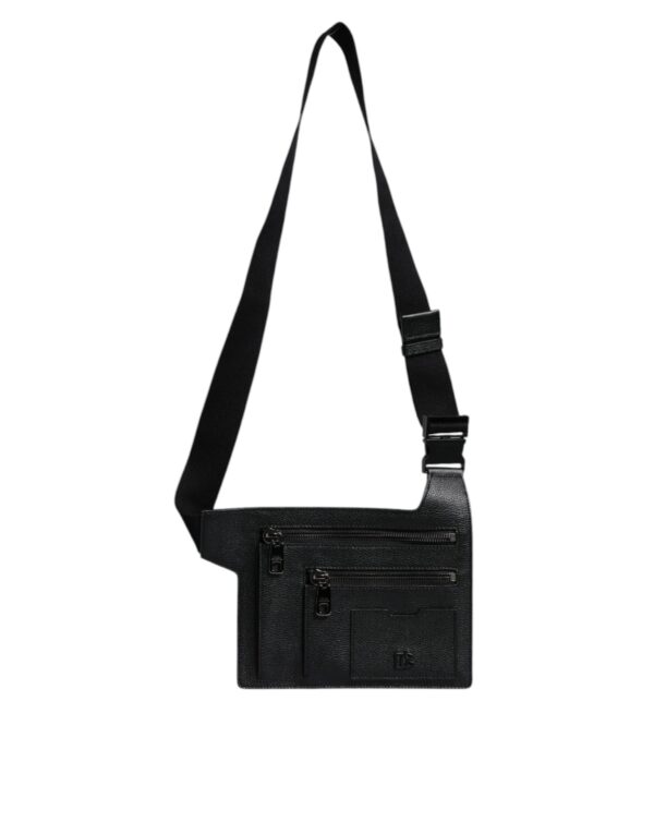 Dolce & Gabbana Black Calfskin Leather Messenger Crossbody Bag - Image 2