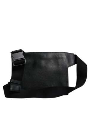 Dolce & Gabbana Black Calfskin Leather Messenger Crossbody Bag