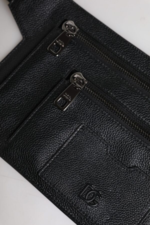 Dolce & Gabbana Black Calfskin Leather Messenger Crossbody Bag - Image 6