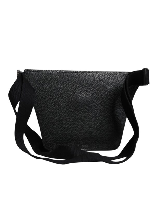 Dolce & Gabbana Black Calfskin Logo Plaque Belt Waist Men Fanny Pack Bag - Image 4