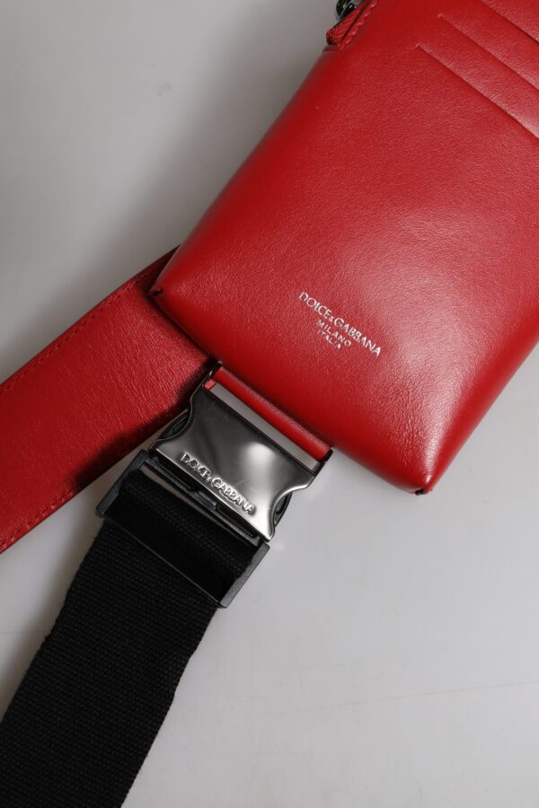 Dolce & Gabbana Red Calfskin Logo Purse Phone Belt Waist Bag - Image 5