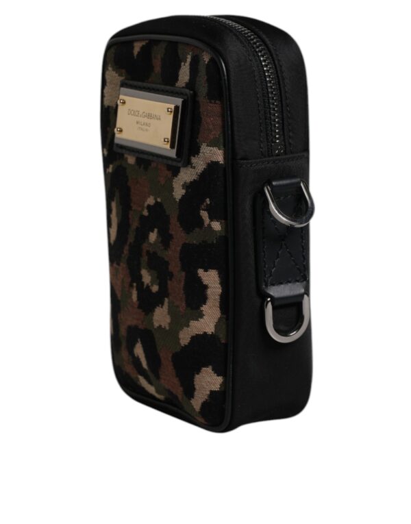 Dolce & Gabbana Multicolor Leopard Jacquard Logo Plaque Neck Strap Bag - Image 3