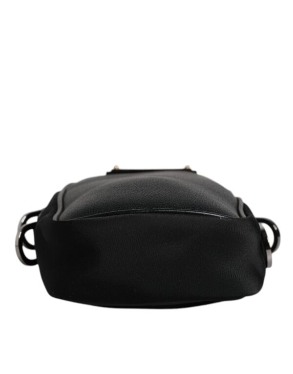 Dolce & Gabbana Black Nylon Leather Logo Plaque Crossbody Sling Bag - Image 5