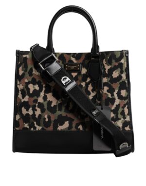 Dolce & Gabbana Multicolor Leopard Shopping Tote Shoulder Bag
