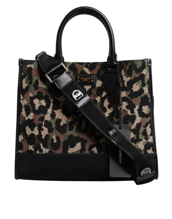 Dolce & Gabbana Multicolor Leopard Shopping Tote Shoulder Bag