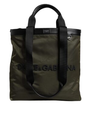 Dolce & Gabbana Military Green Nylon Shoulder Strap Tote Bag