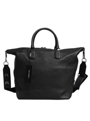 Dolce & Gabbana Black Calfskin Leather Hand Shoulder Duffle Bag