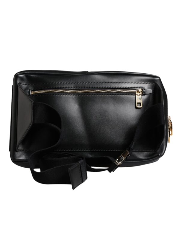 Dolce & Gabbana Black Logo Leather Belt Waist Shoulder Men Crossbody Bag - Image 4