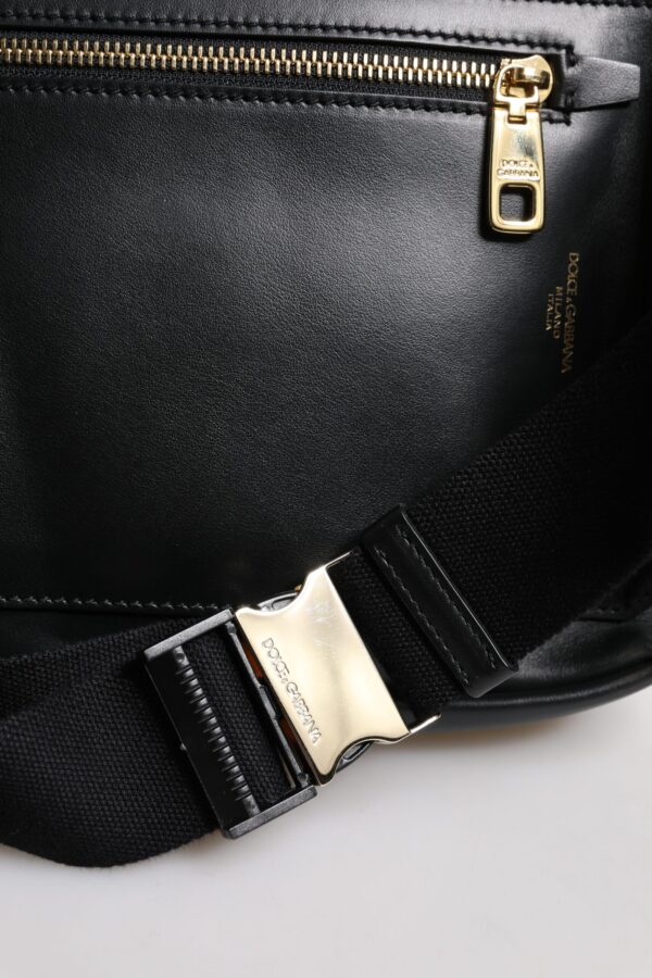 Dolce & Gabbana Black Logo Leather Belt Waist Shoulder Men Crossbody Bag - Image 5
