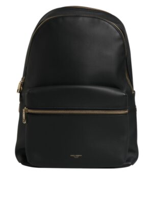 Dolce & Gabbana Black DG Leather Logo Print Travel Back Pack Bag