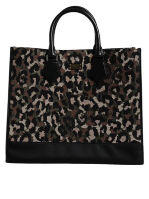 Dolce & Gabbana Multicolor Leopard Shopping Tote Shoulder Bag