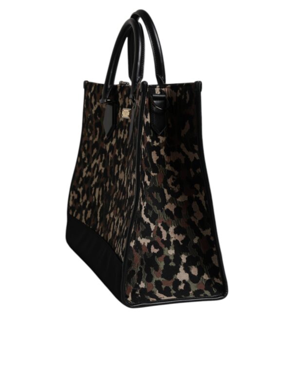 Dolce & Gabbana Multicolor Leopard Shopping Tote Shoulder Bag - Image 4