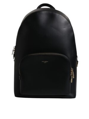 Dolce & Gabbana Black DG Leather Logo Print Travel Back Pack Bag