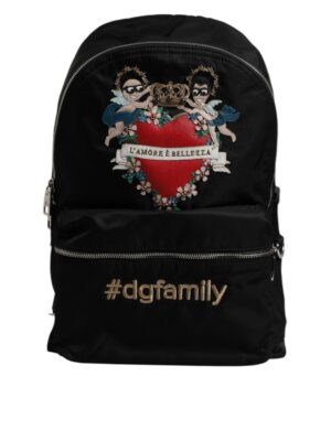 Dolce & Gabbana Black Nylon #DGFAMILY Embellished Backpack VULCANO Bag