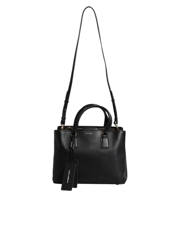 Dolce & Gabbana Black Calf Leather Logo Plaque Shoulder Handbag Bag - Image 2