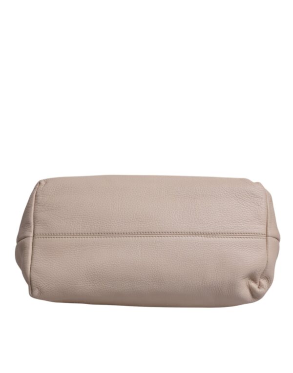 Dolce & Gabbana Light Pink Deer Leather Logo Plaque Tote Top Handle Bag - Image 5