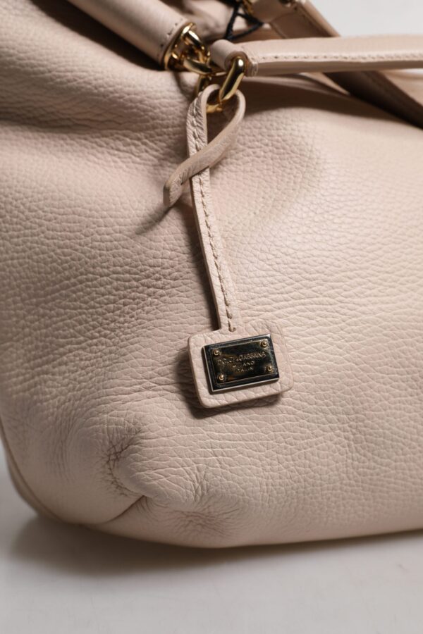 Dolce & Gabbana Light Pink Deer Leather Logo Plaque Tote Top Handle Bag - Image 6