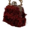 Dolce & Gabbana Red Gold Chain VANDA Tinsel Crystals Evening Clutch Bag - Image 3