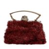 Dolce & Gabbana Red Gold Chain VANDA Tinsel Crystals Evening Clutch Bag - Image 4