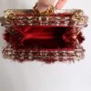 Dolce & Gabbana Red Gold Chain VANDA Tinsel Crystals Evening Clutch Bag - Image 7