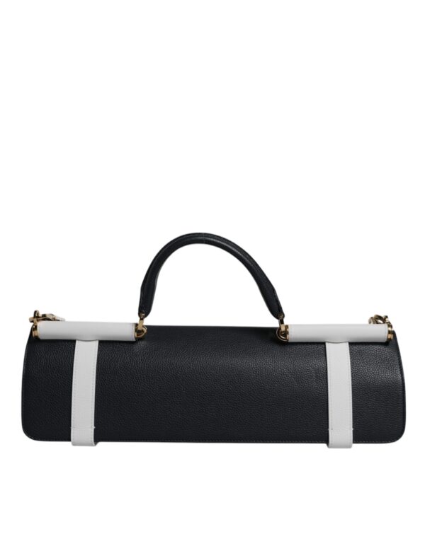 Dolce & Gabbana Blue White Calfskin Leather Crossbody Shoulder Bag - Image 4