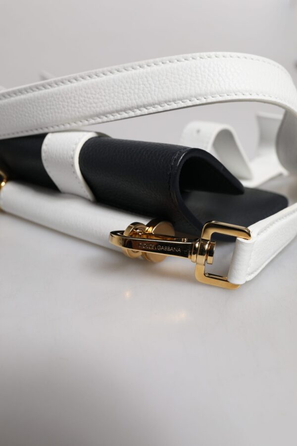 Dolce & Gabbana Blue White Calfskin Leather Crossbody Shoulder Bag - Image 7