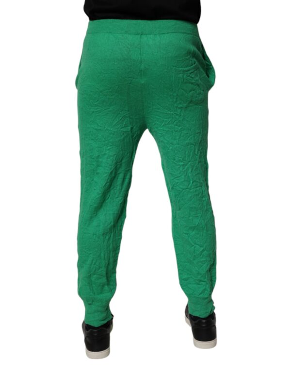 Dsquared² Green Cotton Elastic Waist Men Casual Pants - Image 4