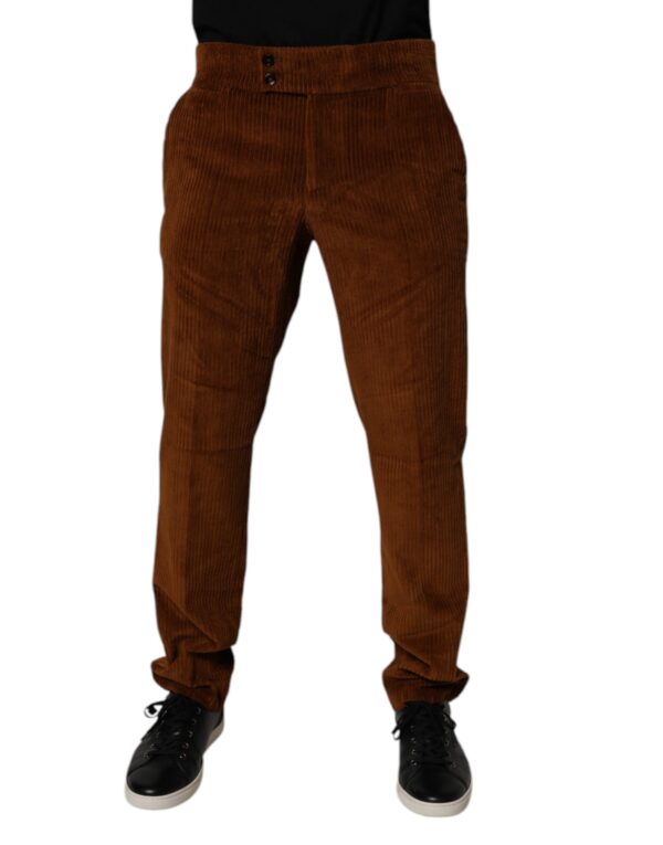 Dolce & Gabbana Dark Brown Corduroy Cotton Skinny Denim Jeans - Image 2