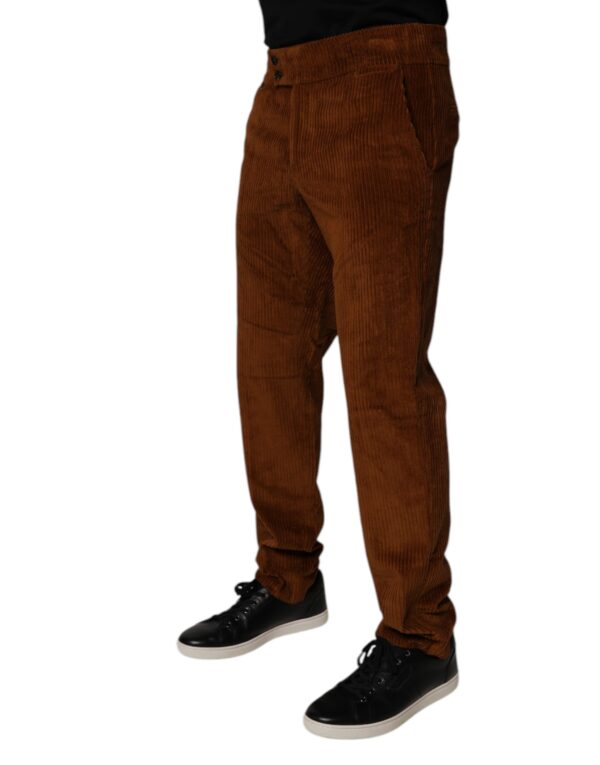 Dolce & Gabbana Dark Brown Corduroy Cotton Skinny Denim Jeans - Image 3
