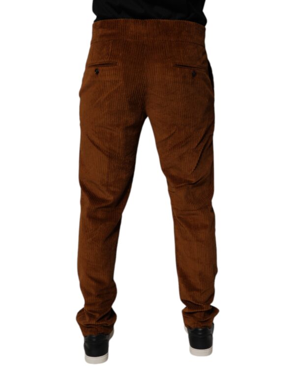 Dolce & Gabbana Dark Brown Corduroy Cotton Skinny Denim Jeans - Image 4