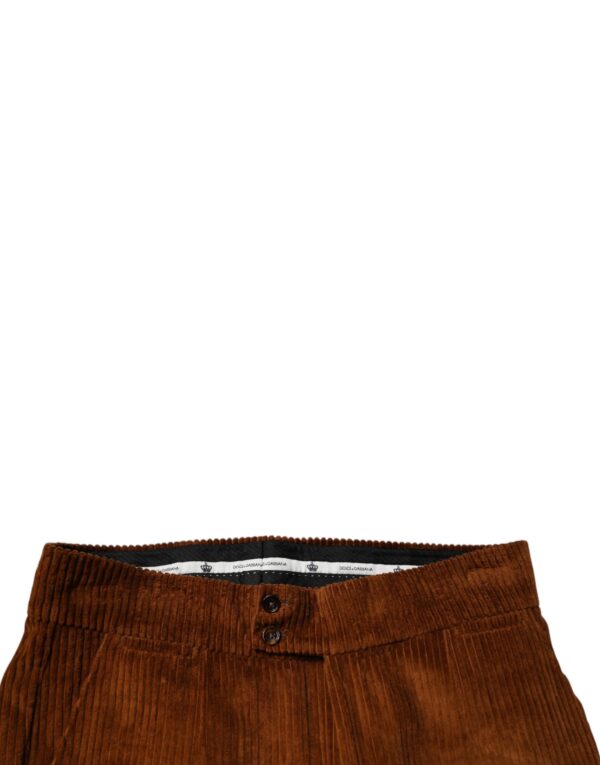 Dolce & Gabbana Dark Brown Corduroy Cotton Skinny Denim Jeans - Image 5