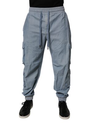 Dolce & Gabbana Light Blue Cotton Jogger Cargo Men Denim Pants