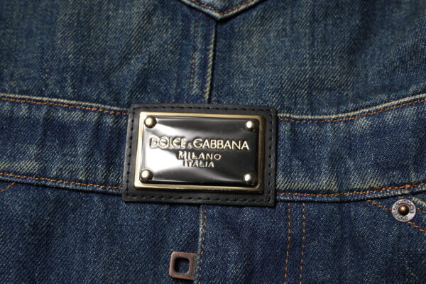 Dolce & Gabbana Dark Blue Cotton Men Jumpsuit Denim Jeans - Image 6