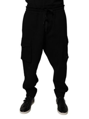Dolce & Gabbana Black Cotton Jogger Cargo Sweatpants Pants