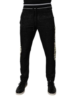 Dolce & Gabbana Black Mid Waist Jogger Men Sweatpants Pants