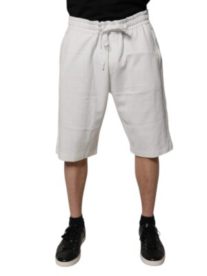 Dolce & Gabbana White Cotton Sweatshorts Men Bermuda Shorts