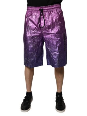 Dolce & Gabbana Metallic Pink Purple Two Tone Bermuda Shorts