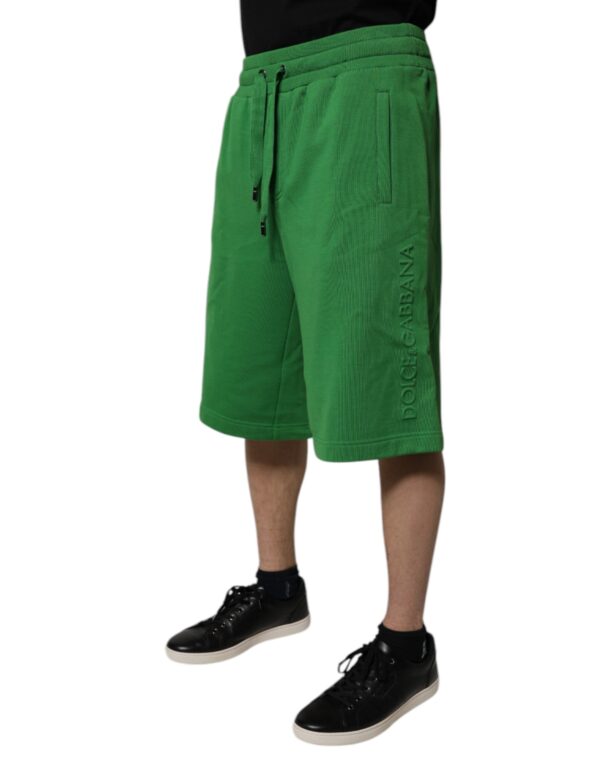 Dolce & Gabbana Green Cotton Men Sweatshorts Bermuda Shorts - Image 3