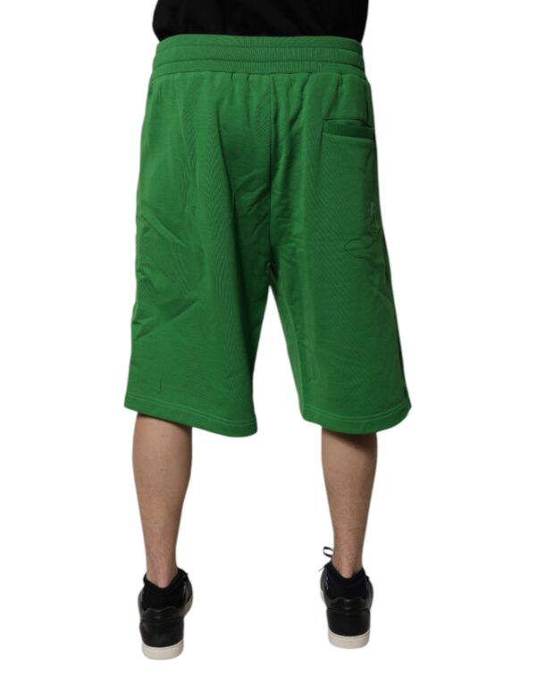 Dolce & Gabbana Green Cotton Men Sweatshorts Bermuda Shorts - Image 4