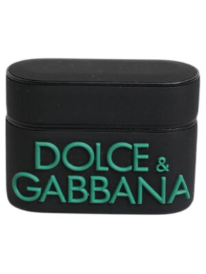 Dolce & Gabbana Black Orange Silicone Embossed Logo Airpods Case