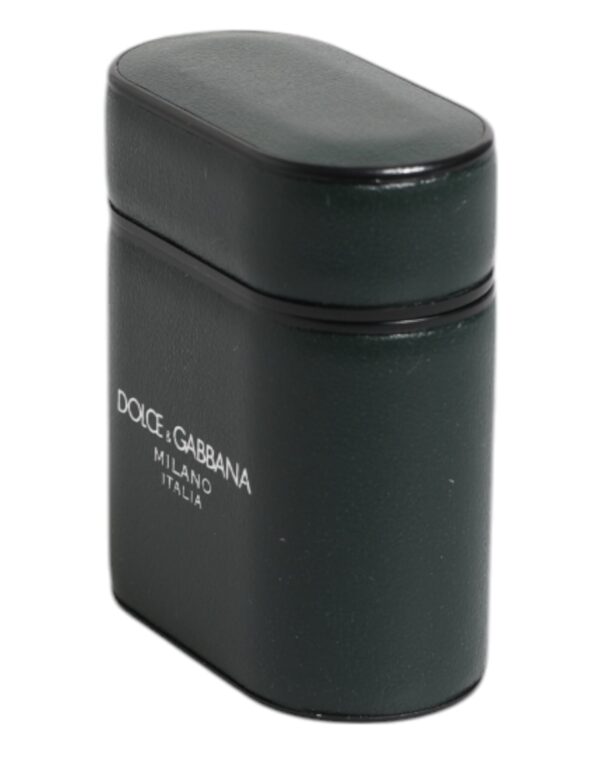 Dolce & Gabbana Black Calfskin Leather Logo Print Flip Holder Airpods Case - Image 3